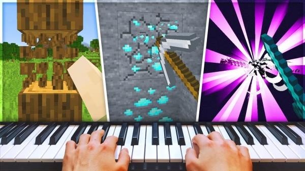 Игрок прошел Minecraft на пианино