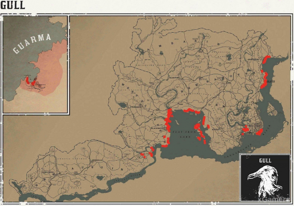 Red dead redemption 2 - животные. Карты с местами обитания