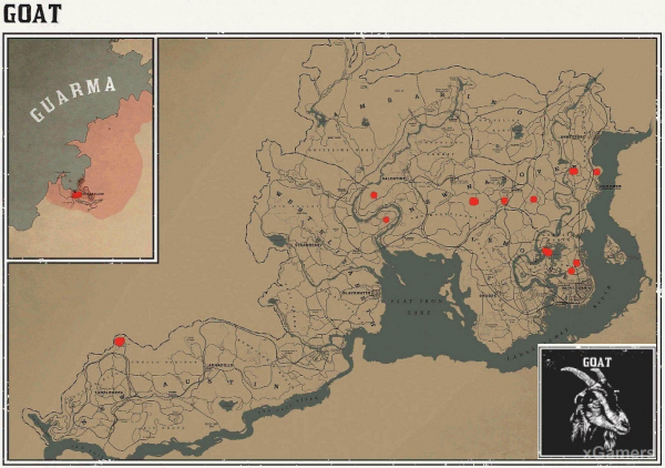 Red dead redemption 2 - животные. Карты с местами обитания