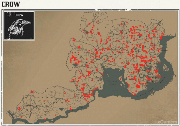 Red dead redemption 2 - животные. Карты с местами обитания