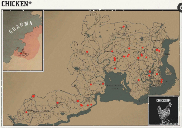 Red dead redemption 2 - животные. Карты с местами обитания