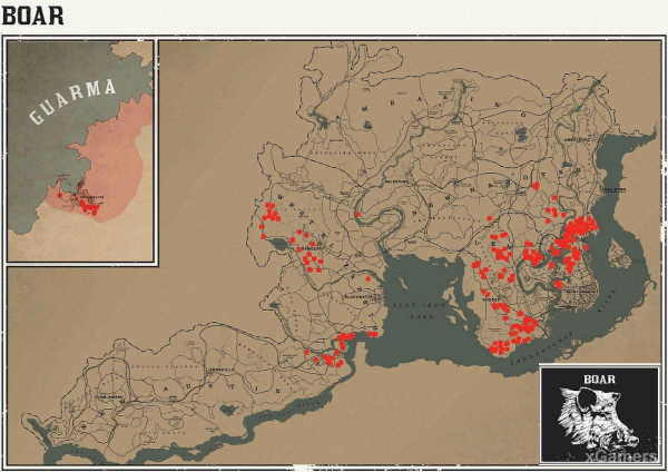 Red dead redemption 2 - животные. Карты с местами обитания