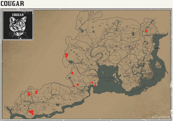 Red dead redemption 2 - животные. Карты с местами обитания