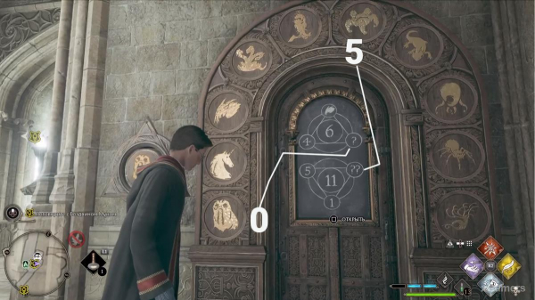 Hogwarts Legacy: загадка с дверьми с символами животных