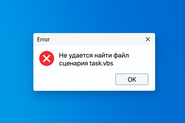 Фикс для &laquo;Не удается найти файл сценария task.vbs&raquo; в Windows 10/11